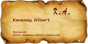 Kenesey Albert névjegykártya